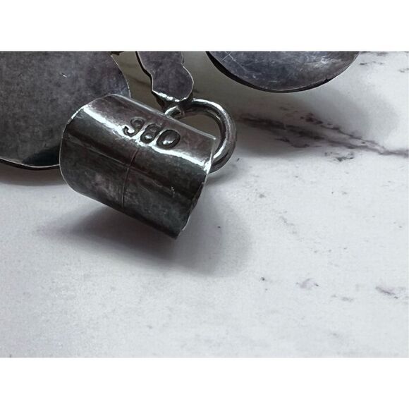 Vintage Southwest 980 Sterling Silver Turquoise Angel Pendant - Picture 2 of 7